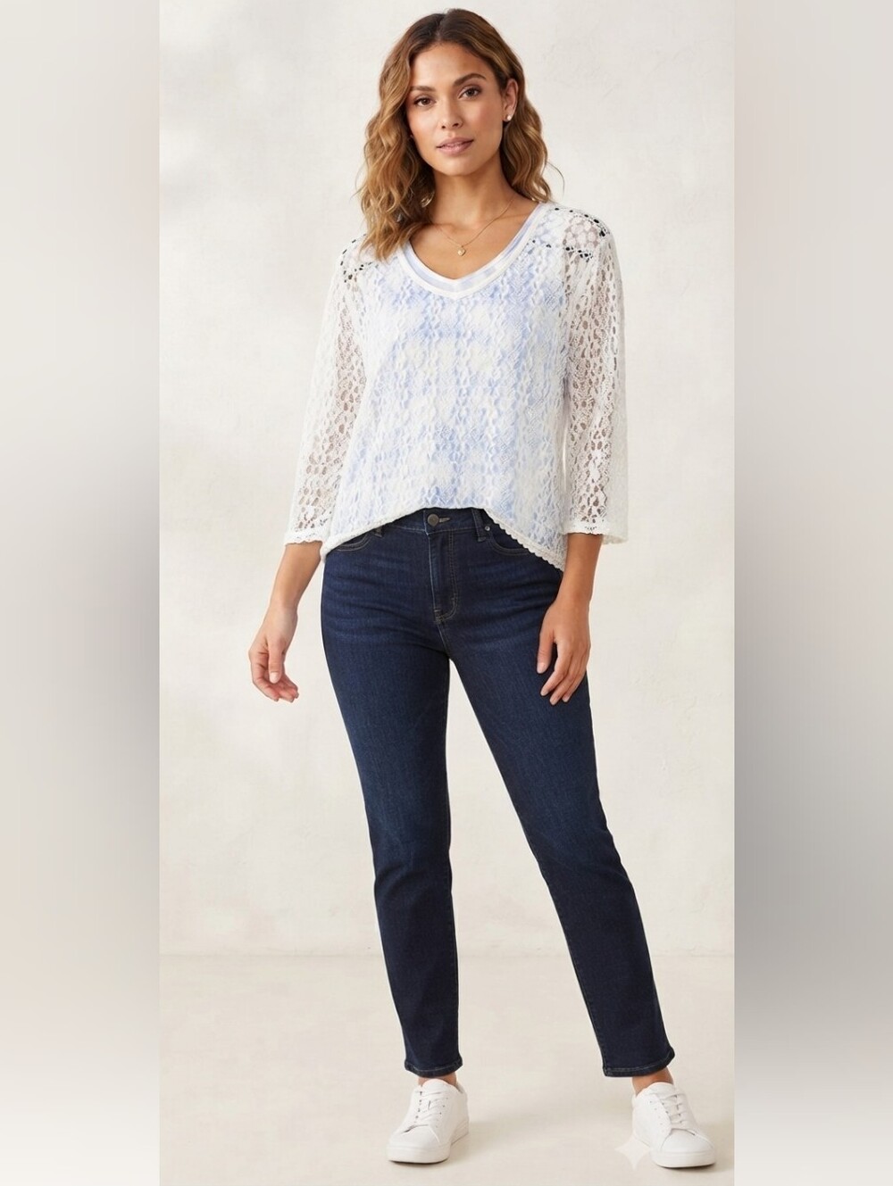 Design Lab Lord & Taylor Crocheted Top Size Lg